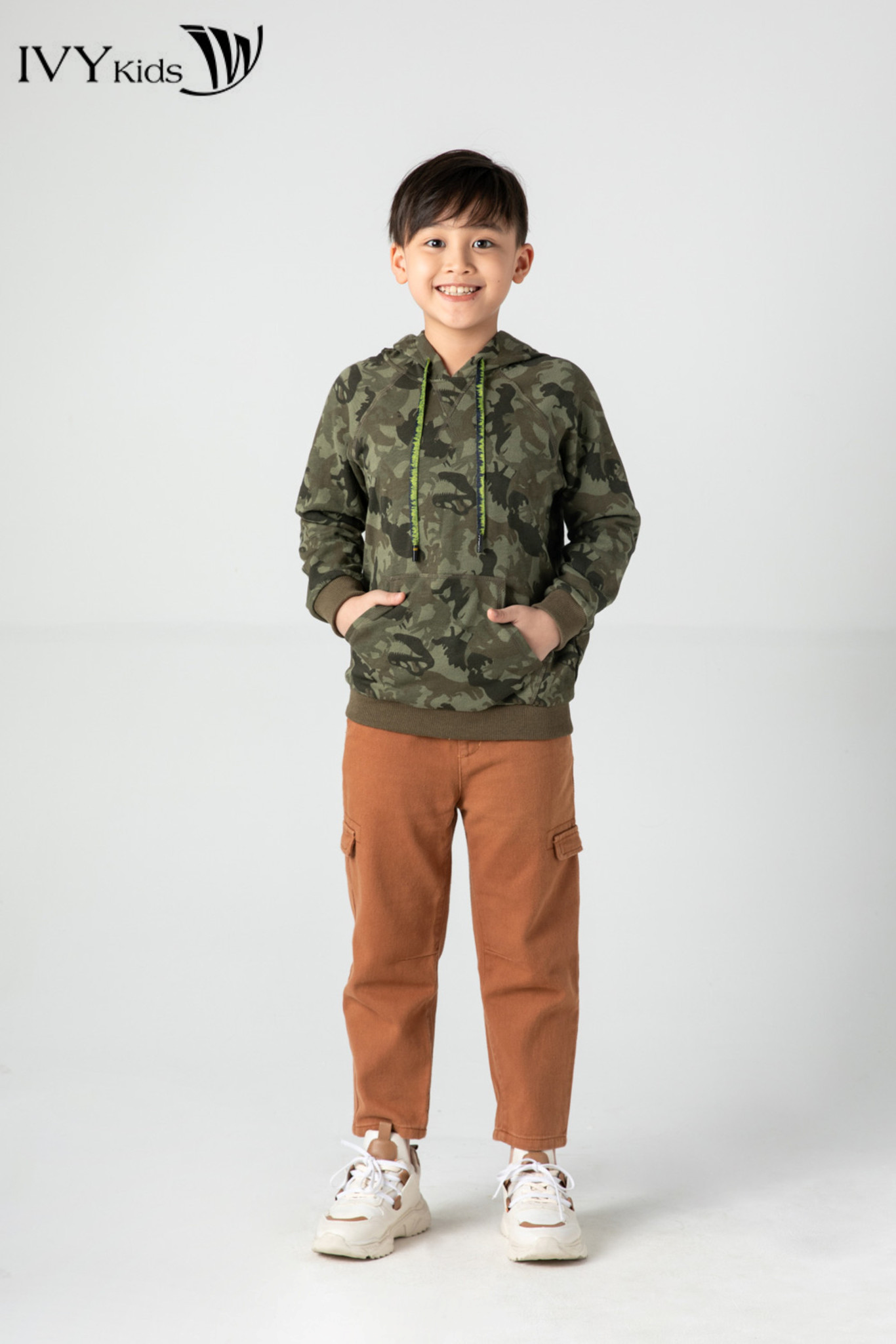 Áo hoodie rằn ri bé trai ivy moda ms 59k1426