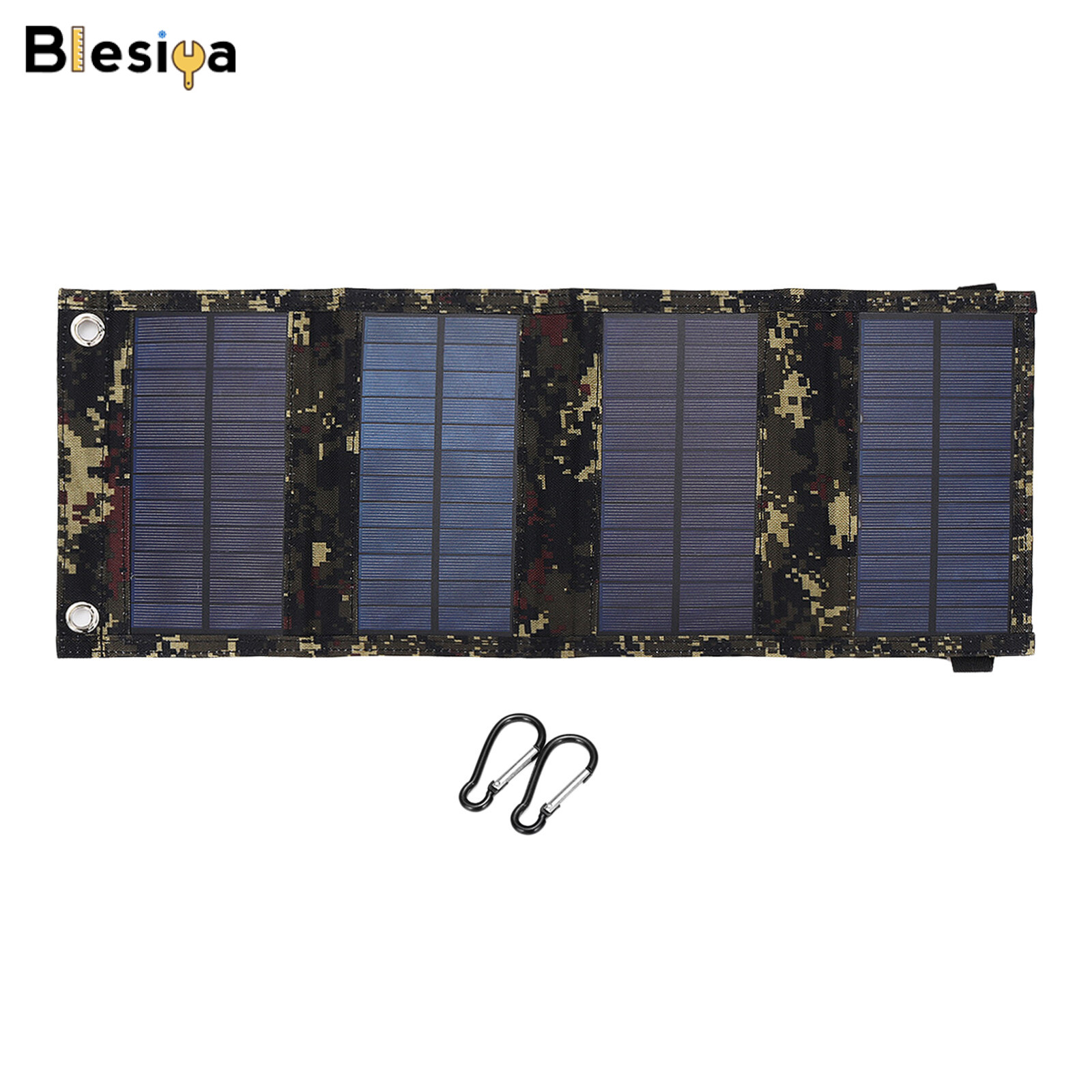 Blesiya 20W Solar Panel USB Output Folding Portable for Smartphones Outdoor Hiking