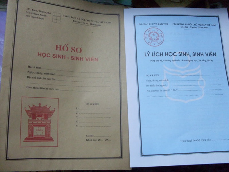 Bộ hồ sơ giành cho học sinh - sinh viên