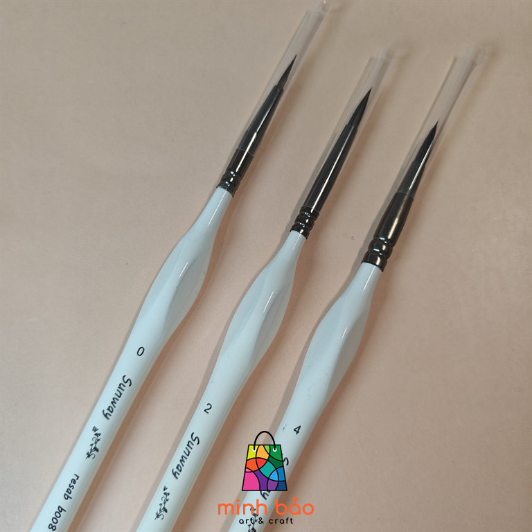 BỘ CỌ LÔNG SÓC CÁN ĐEN SUNWAY B207, CÁN TRẮNG B008