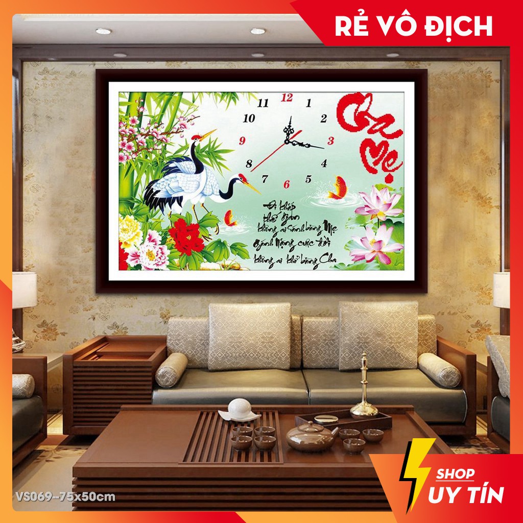 Tranh đính đá cao cấp venus cha mẹ -kt: 90x45cm