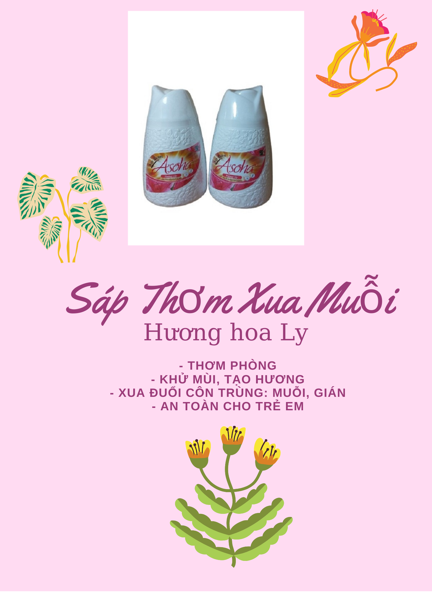 Combo 3 hũ sáp thơm đuổi muỗi 250g