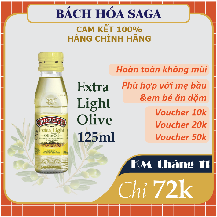 Dầu Oliu Tinh Chế Extra Light  Borges không mùi