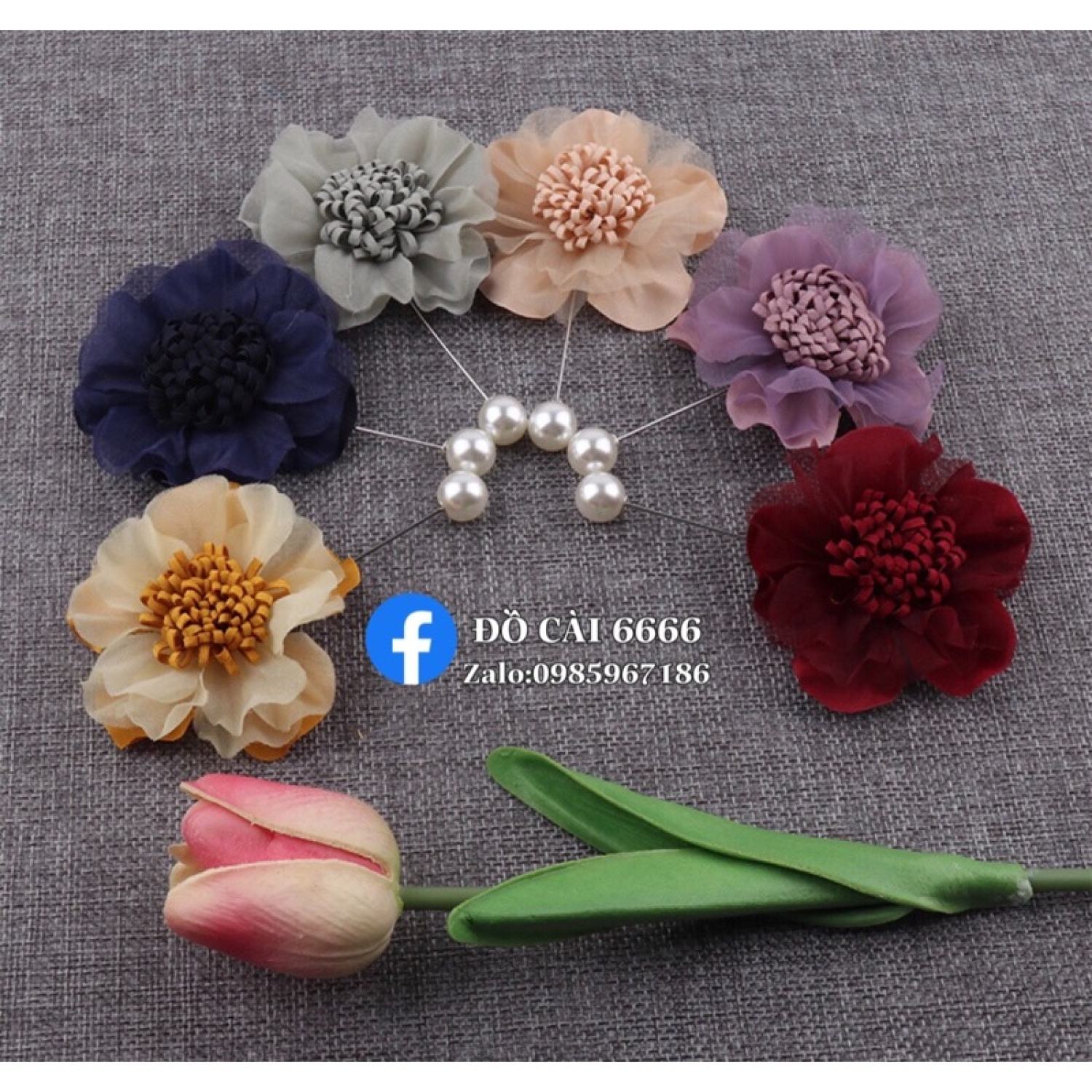 hoa voan cài áo, đính áo váy( bản 10cm)