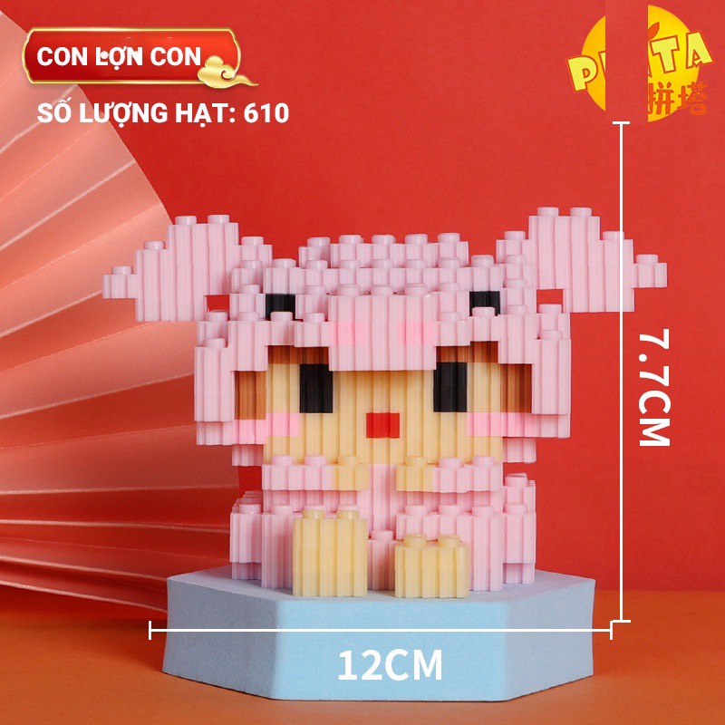 [Hoàn tiền 10%]Đồ chơi Lắp ráp Mô hình lắp ráp 3D mini 12 con giáp