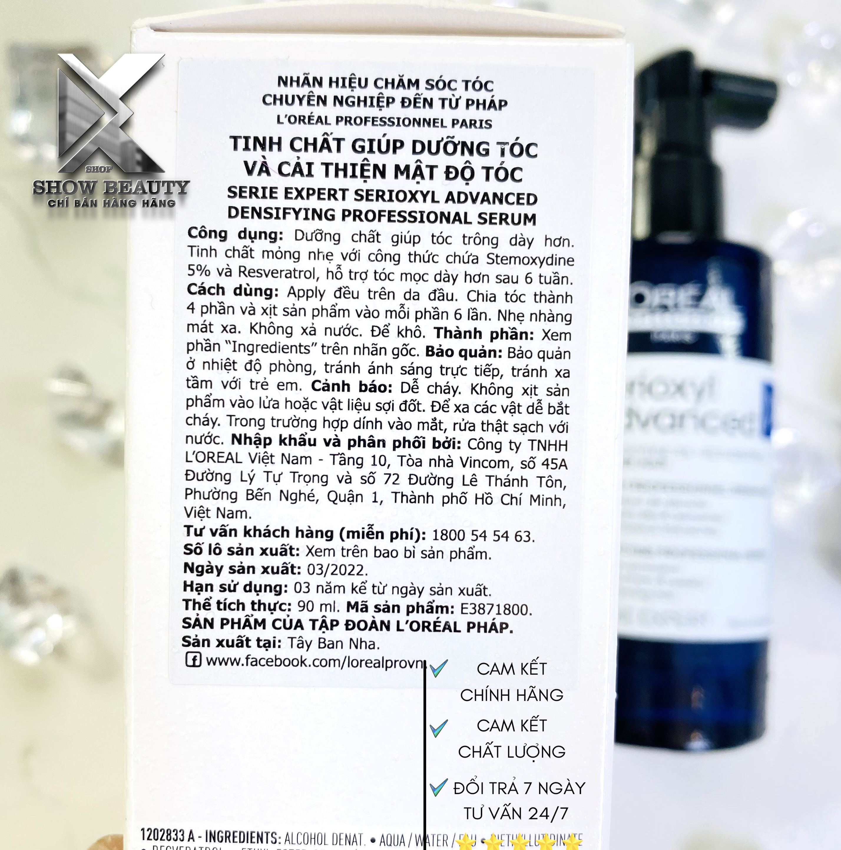Tinh Chất Kích Thích Mọc Tóc, Làm Dày Tóc Serioxyl Denser Hair 90ml -  Loreal Professionnel