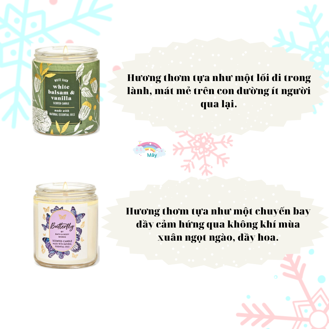 Nến thơm 1 bấc Bath and Body Works nhiều mùi