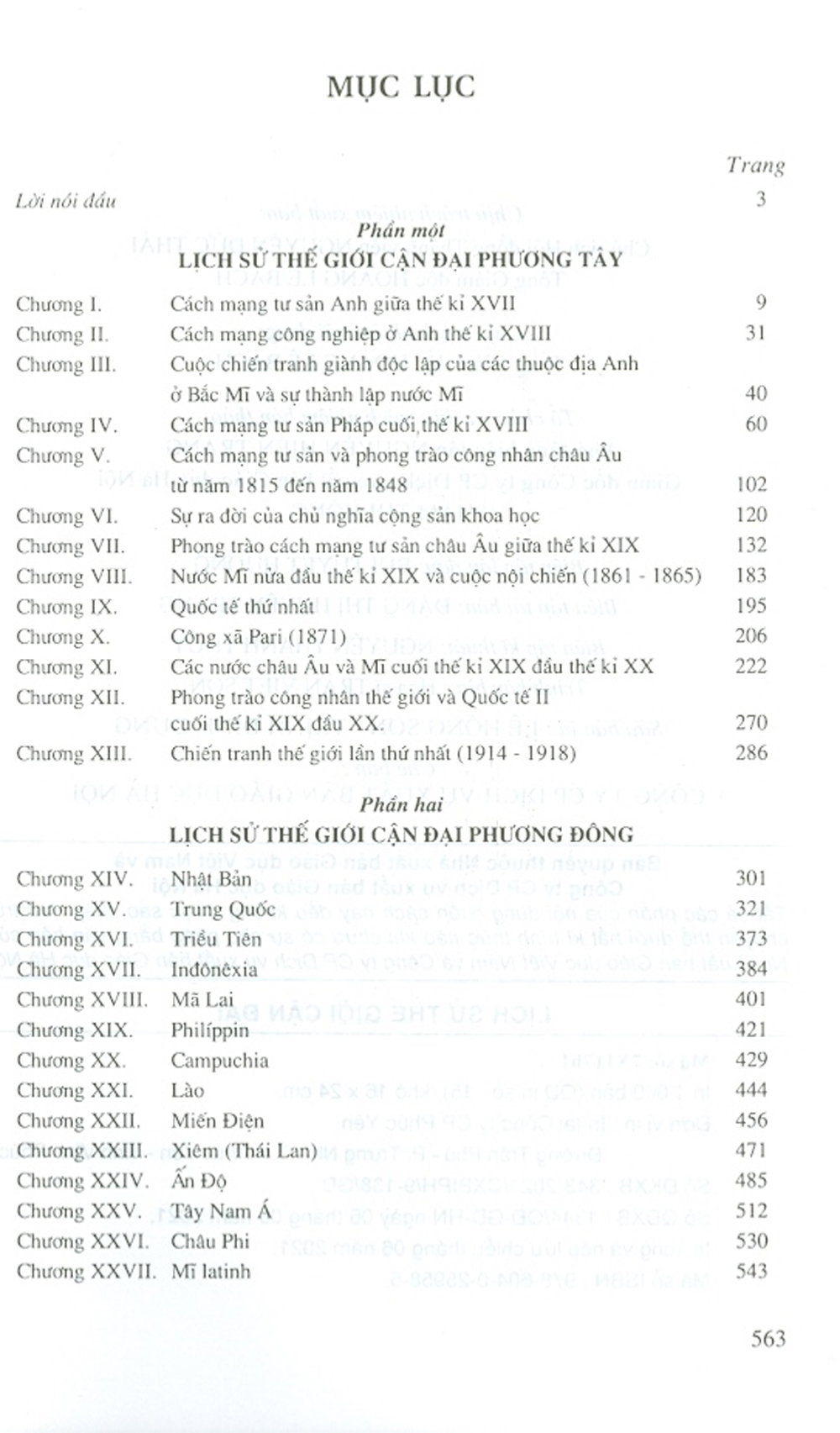 Lịch Sử Thế Giới Cận Đại