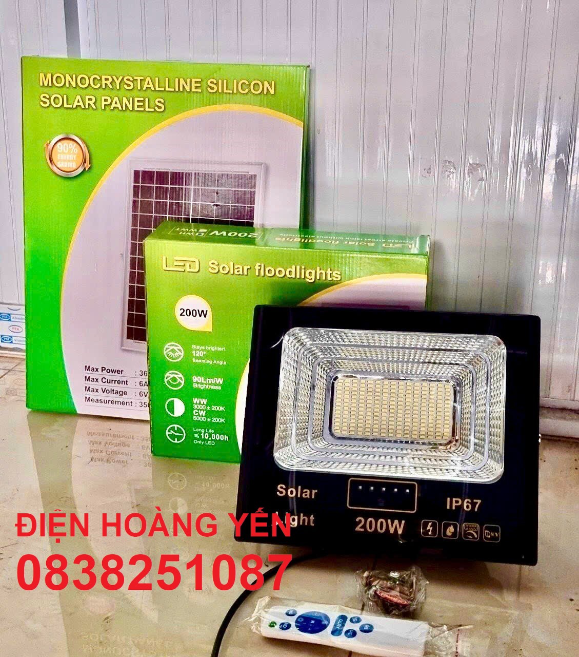 Đèn Pha Năng Lượng Mặt Trời DSY 200W IP67