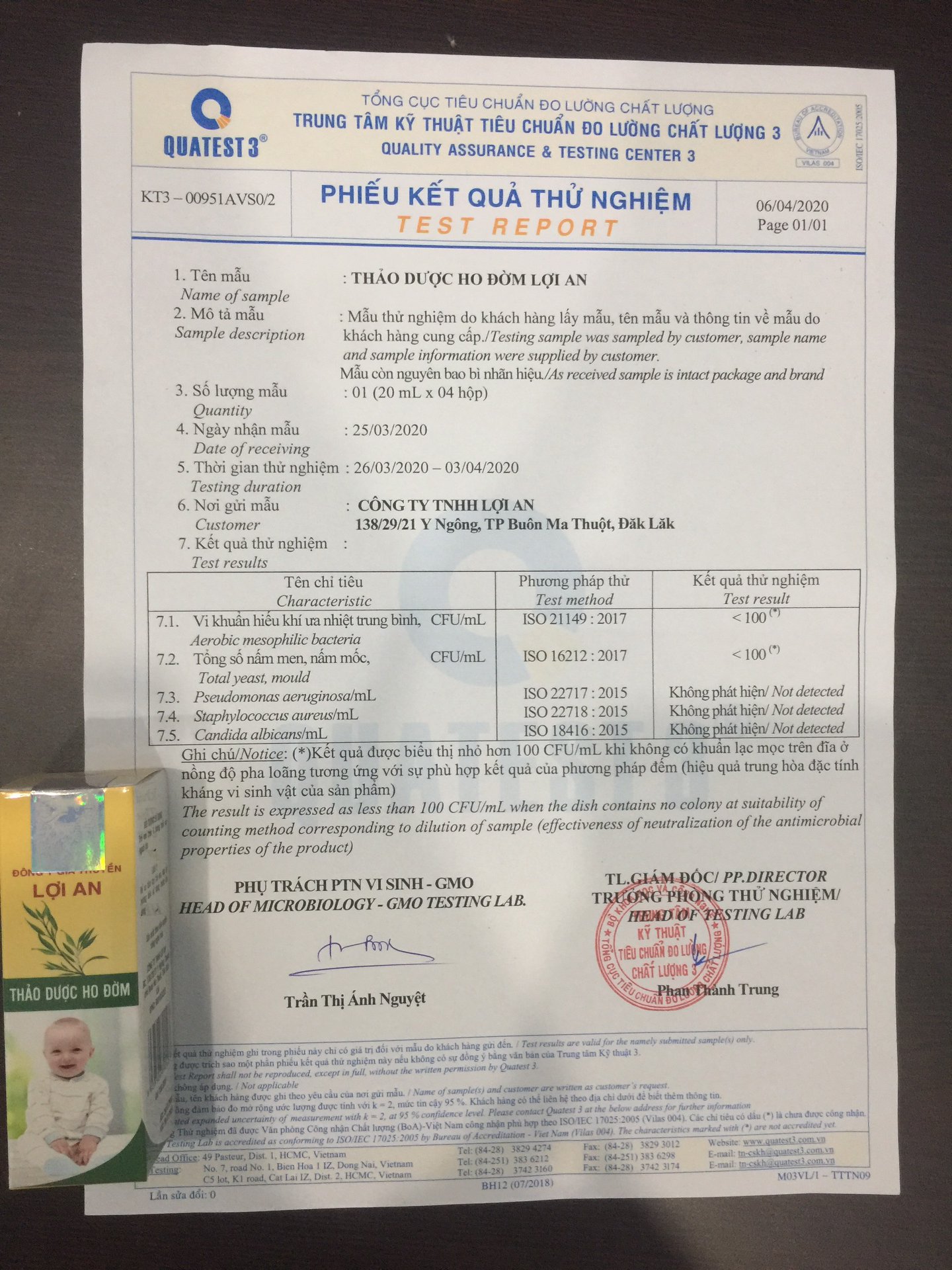 [Freeship] Tinh dầu Lợi An cho bé chính hãng