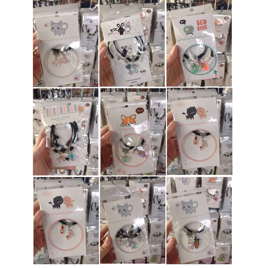 [HCM]LẮC TAY DÂY DA CẶP ĐÔI SIÊU CUTE 9 MẪU