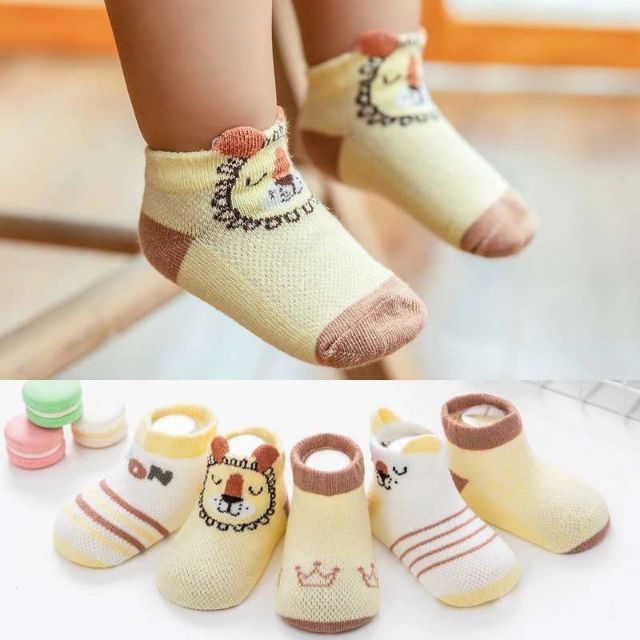 Set 5 đôi tất lưới cổ ngắn kid sock cho bé