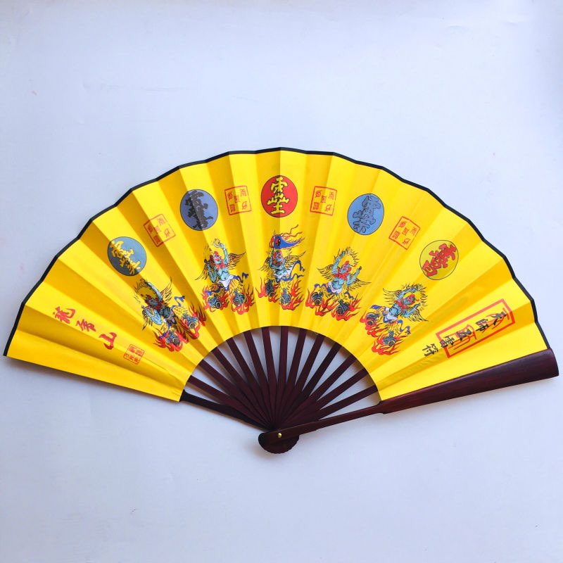 Quạt lụa Ngũ Lôi lụa phiến tặng kèm kệ gỗ
