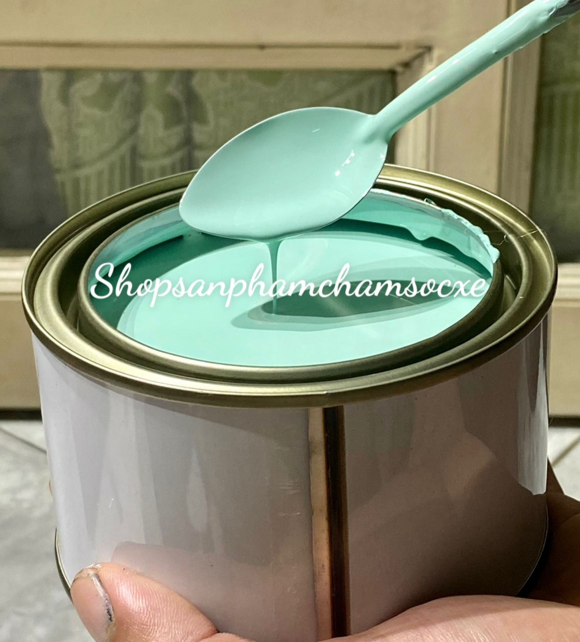 Màu xanh bạc hà - Sơn solid 1k đóng lon 0.5kg và 1kg