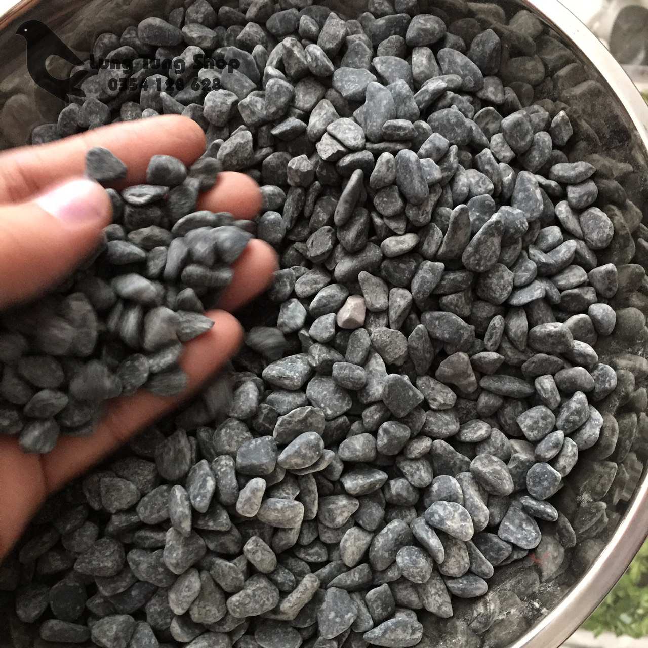 [HCM]Đá sỏi màu đen - đá trang trí