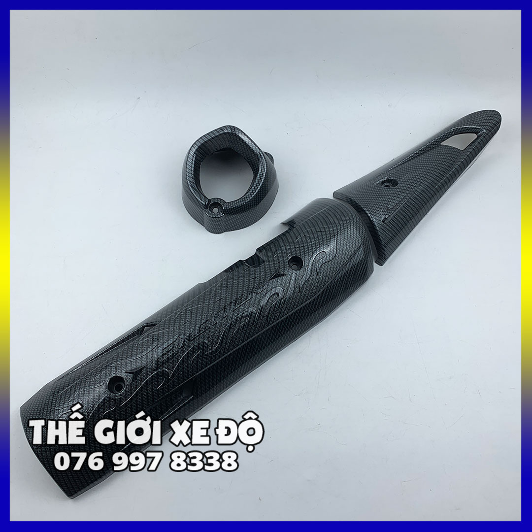 Exciter 150 carbon and chrome plated exhaust case-carbon stainless steel exhaust cover fitting for ex 150 exhaust