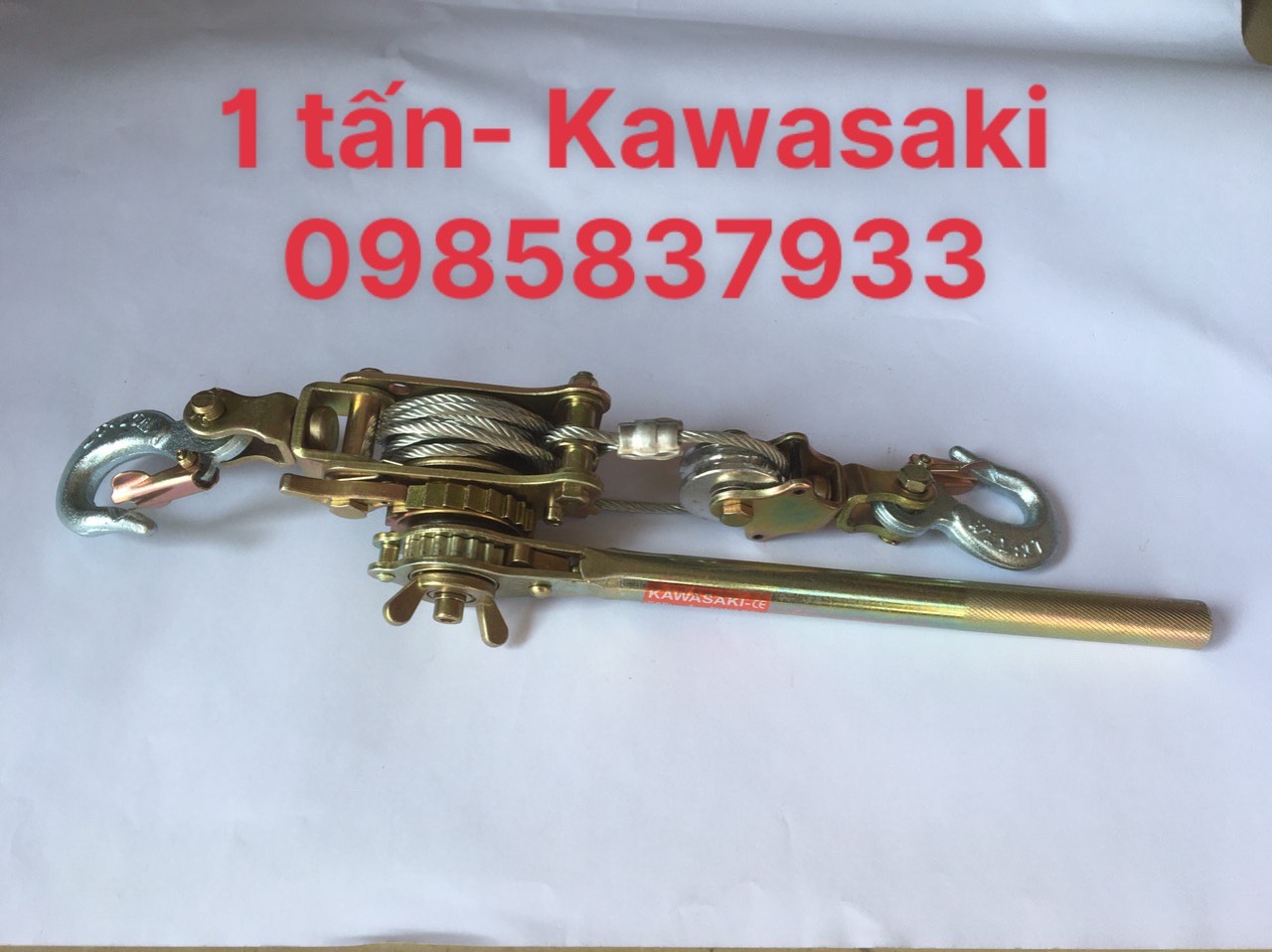 Palang lắc tay cáp 1 tấn 1.2 m Kawasaki Nhật dùng nâng hạ các thiết bị an toàn hiệu quả