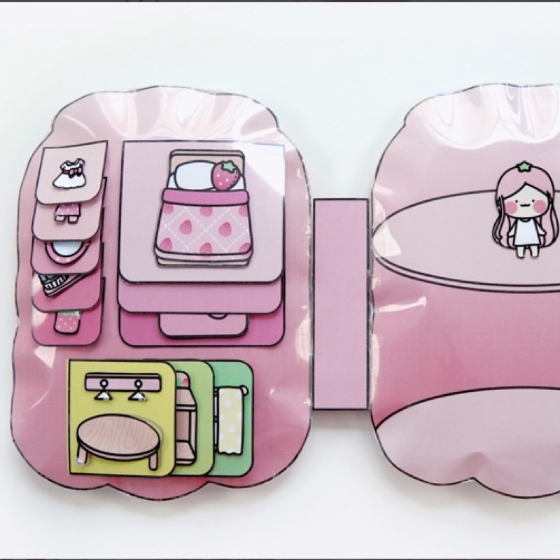 Squishy giấy nước ép dâu tây tự căt