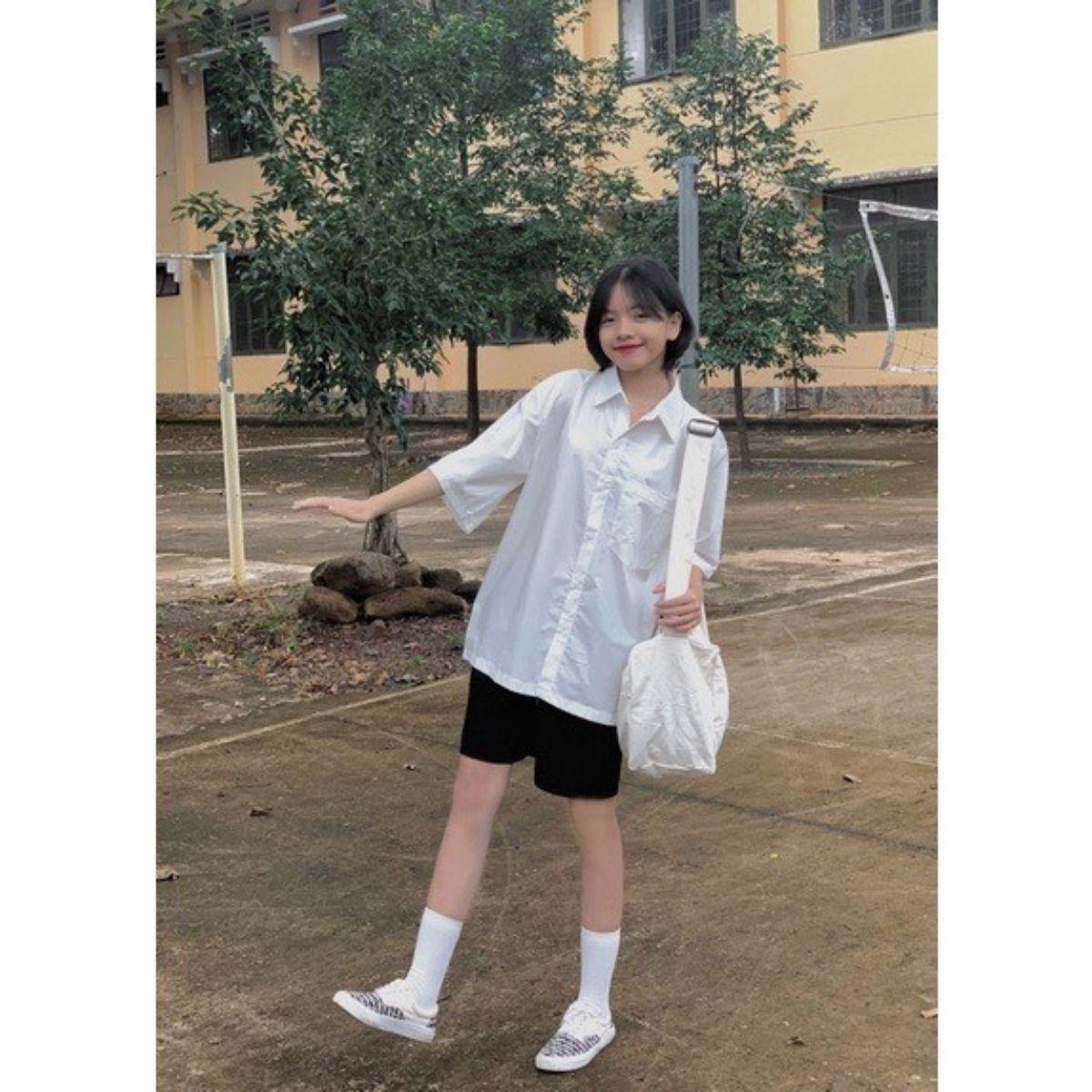 áo sơ mi quốc dân cộc tay fom đẹp