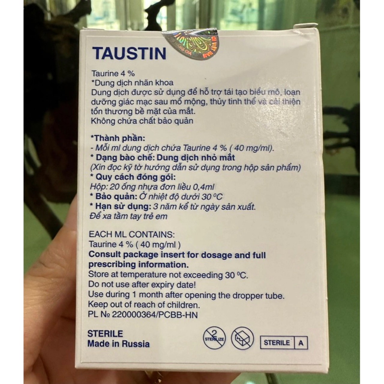 Dung dịch nhỏ mắt TAUSTIN 4% (Tên cũ TAURINE-SOLOPHARM)