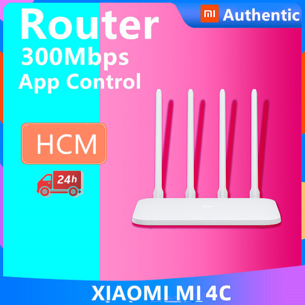 Bộ định tuyến WIFI Xiaomi Mi 4C ban đầu dễ dàng thiết lập APP Control 64 RAM 2.4G 300Mbps 4 ăng-ten Bộ định tuyến không dây Phiên bản Trung Quốc