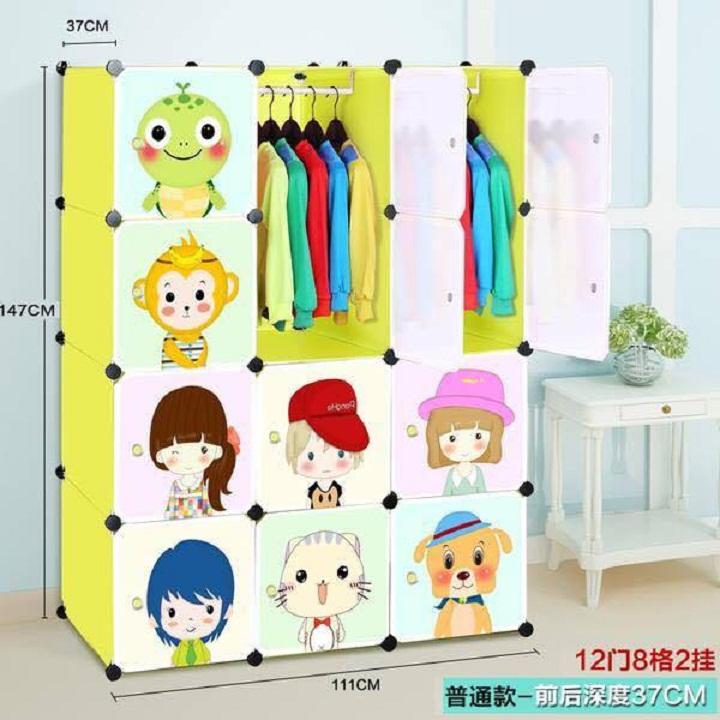 Tủ nhựa ghép - Tủ đựng quần áo – 12 ô lớn sâu 47cm