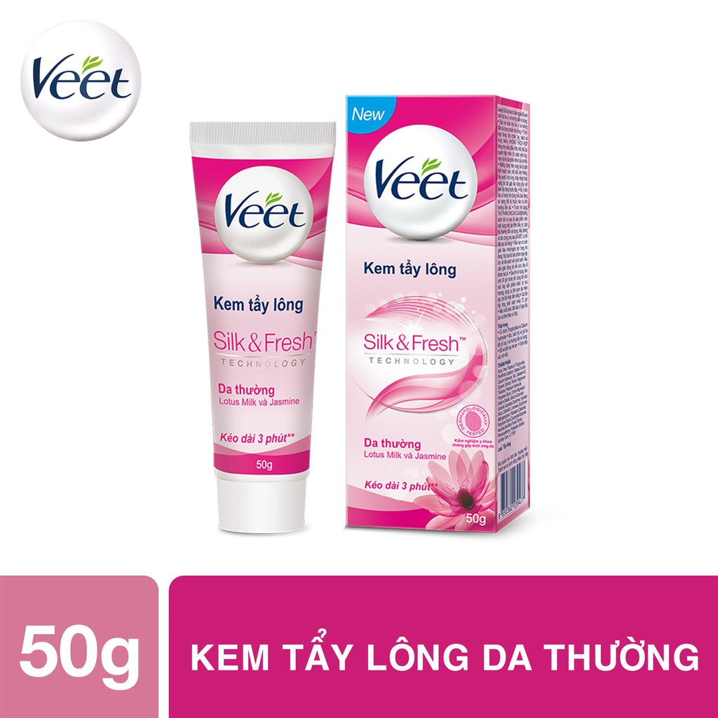 Kem tẩy lông veet silk & fresh dành cho da thường silk & fresh aloe vera & vitamin e - 100g