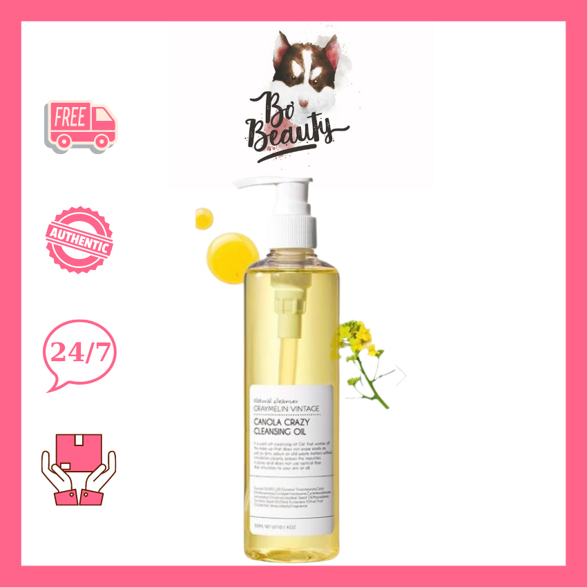 Dầu tẩy trang hoa cải graymelin vintage - canola crazy cleansing oil 300ml