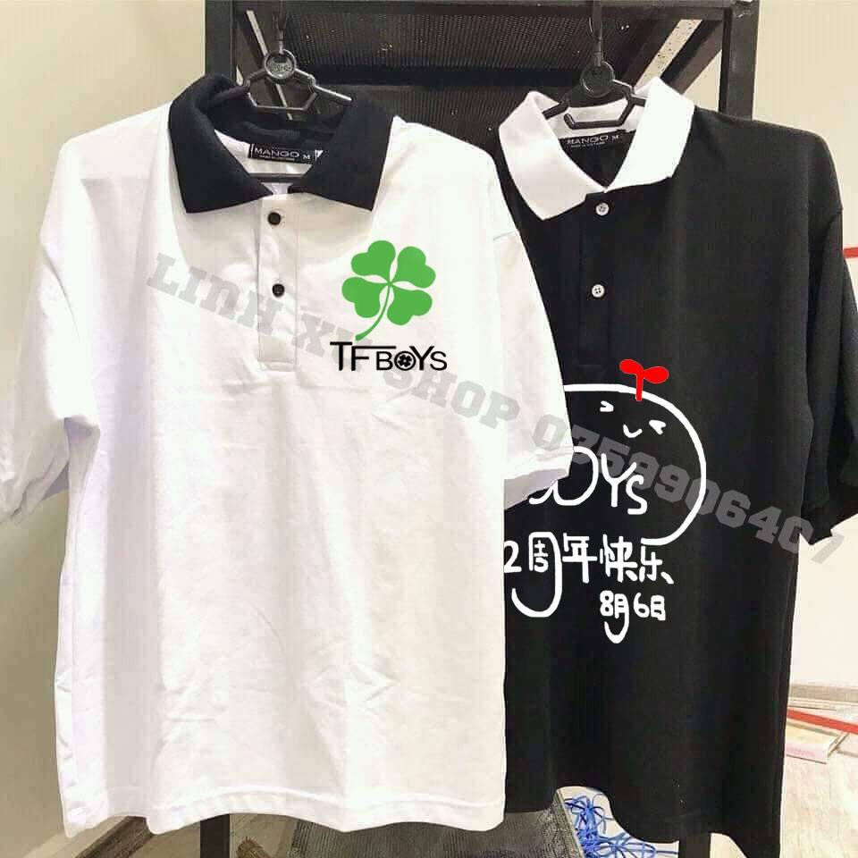 áo TFBOYS cổ bẻ sơ mi IN THEO YÊU CẦU