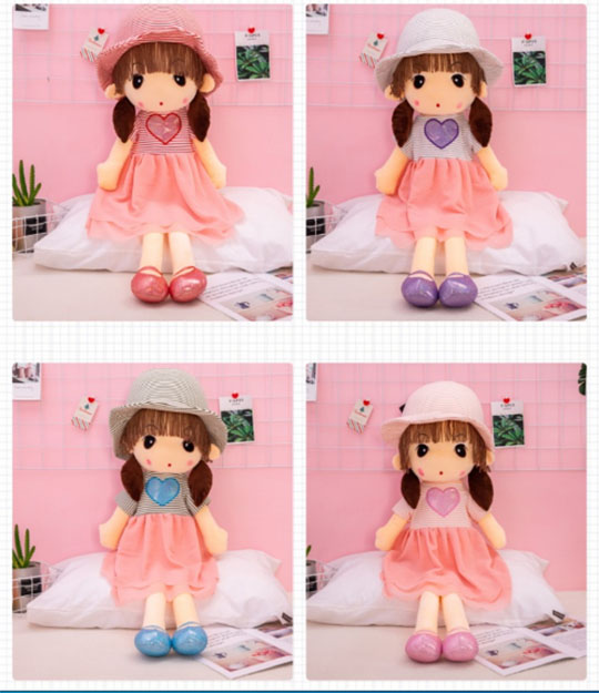 Búp bê váy kẻ đỏ size 45cm cho bé gái