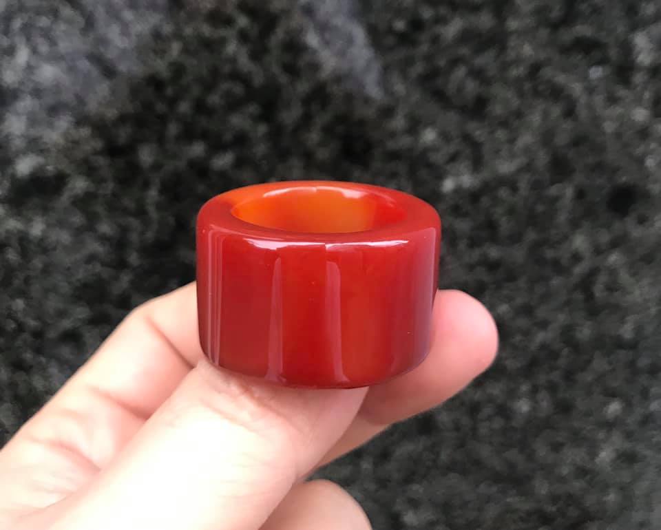 [HCM]NHẪN CÀN LONG BẢN VUÔNG ĐÁ MÃ NÃO ĐỎ