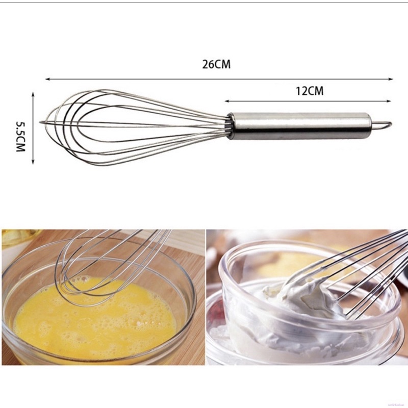 Phới Đánh Trứng Cầm Tay Inox 26cm