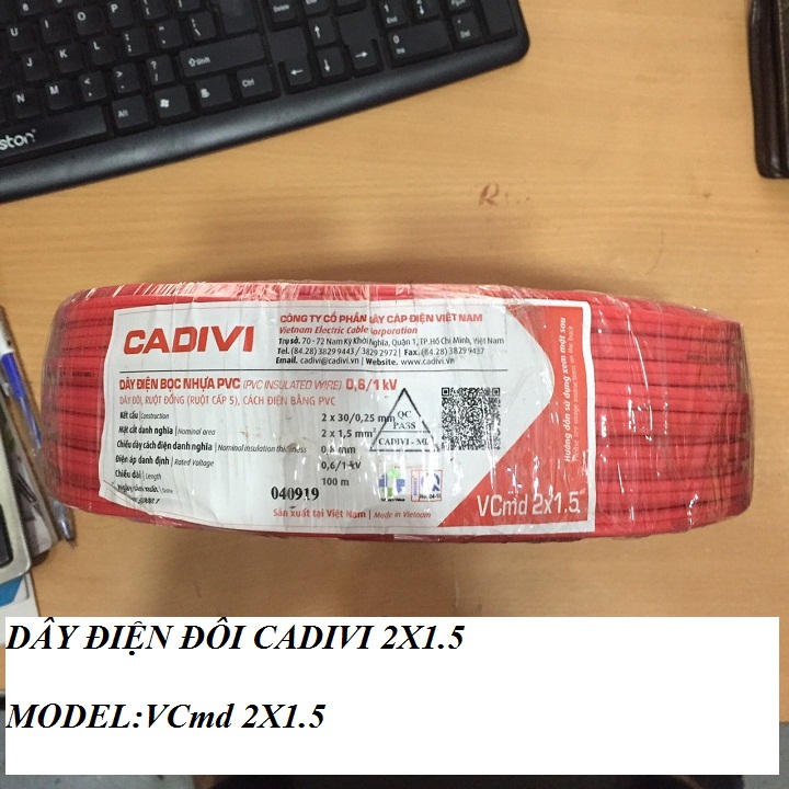 [HCM]Dây điện đôi Cadivi 2x1.5 VCdm 2x30 cuộn 100 mét