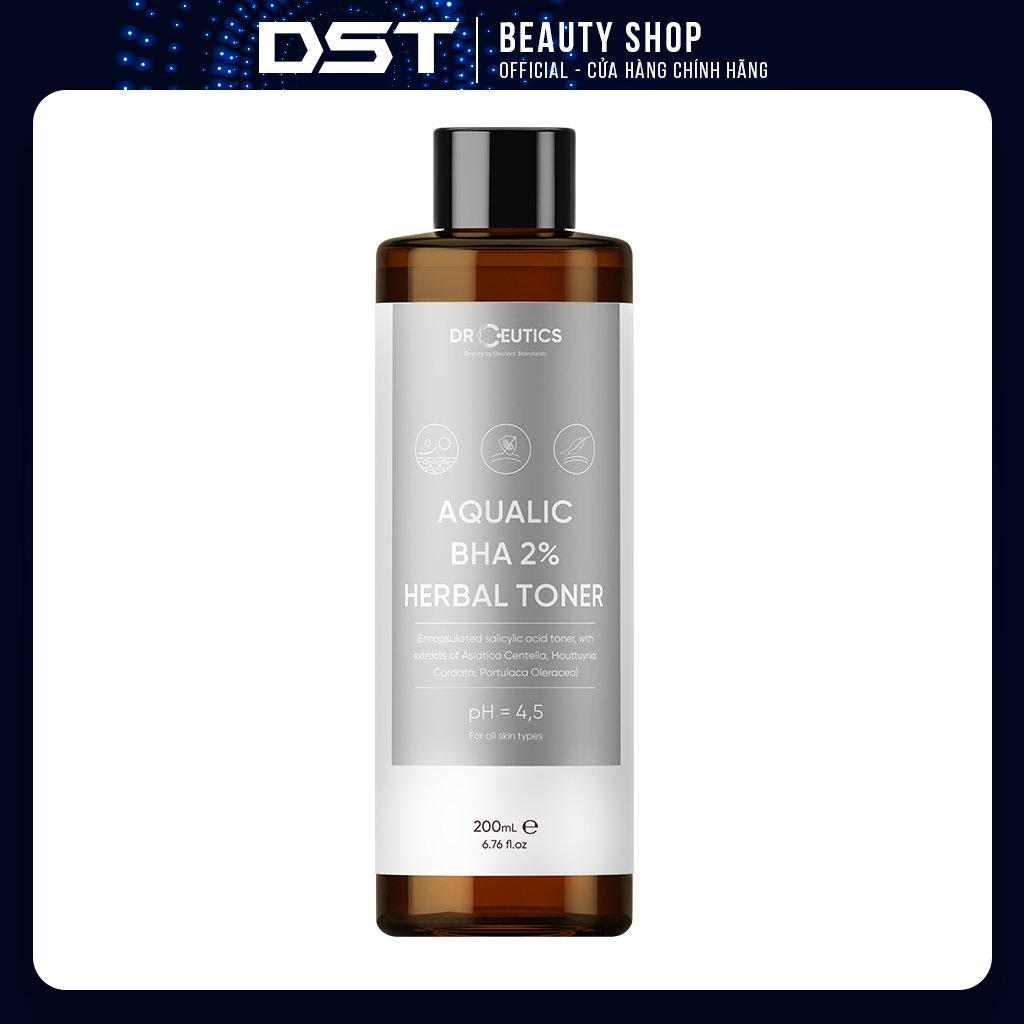 [Dược Sĩ Tiến] DrCeutics Dung dịch Cân Bằng Da AQUALIC BHA 2% HERBAL TONER - NỀN NƯỚC