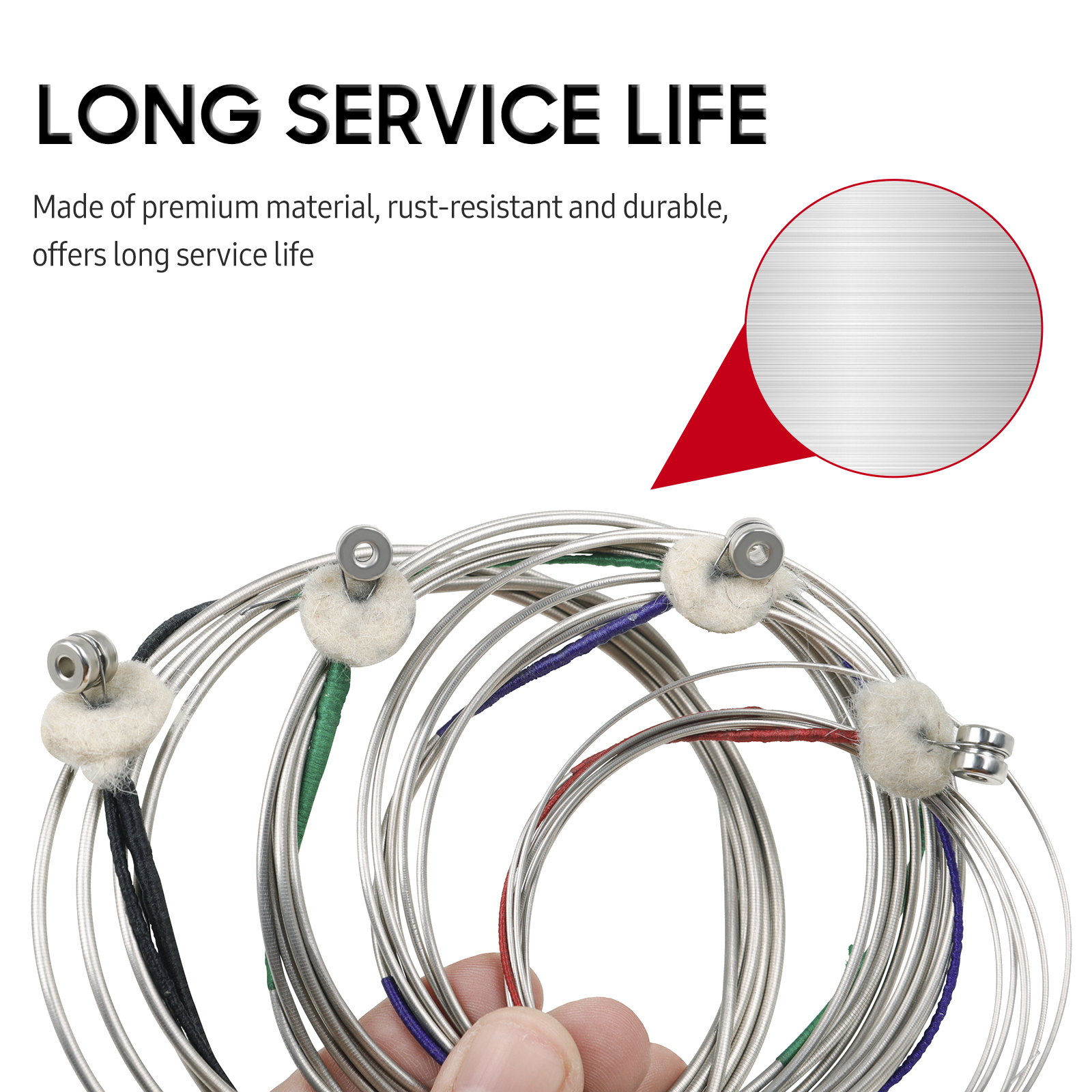 BD102 4-string Double Bass String Set Steel-Nickel Winding String Rust-resistant Durable String for Double Bass (4 Pcs)