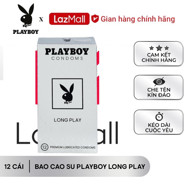 [ Playboy ] Bao cao su Playboy Long Play 12 bao - Kéo dài thời gian quan hệ.
