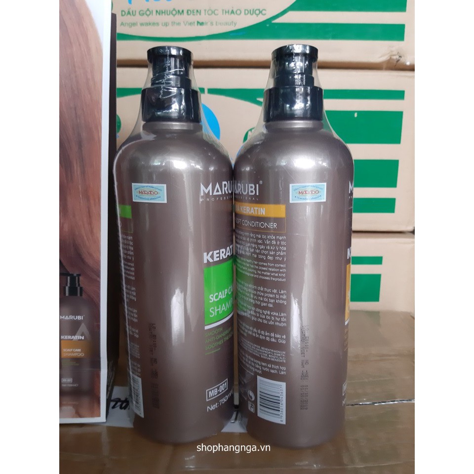 DẦU GỘI VÀ DẦU XẢ TÓC BÓNG MƯỢT KERATIN MARUBI