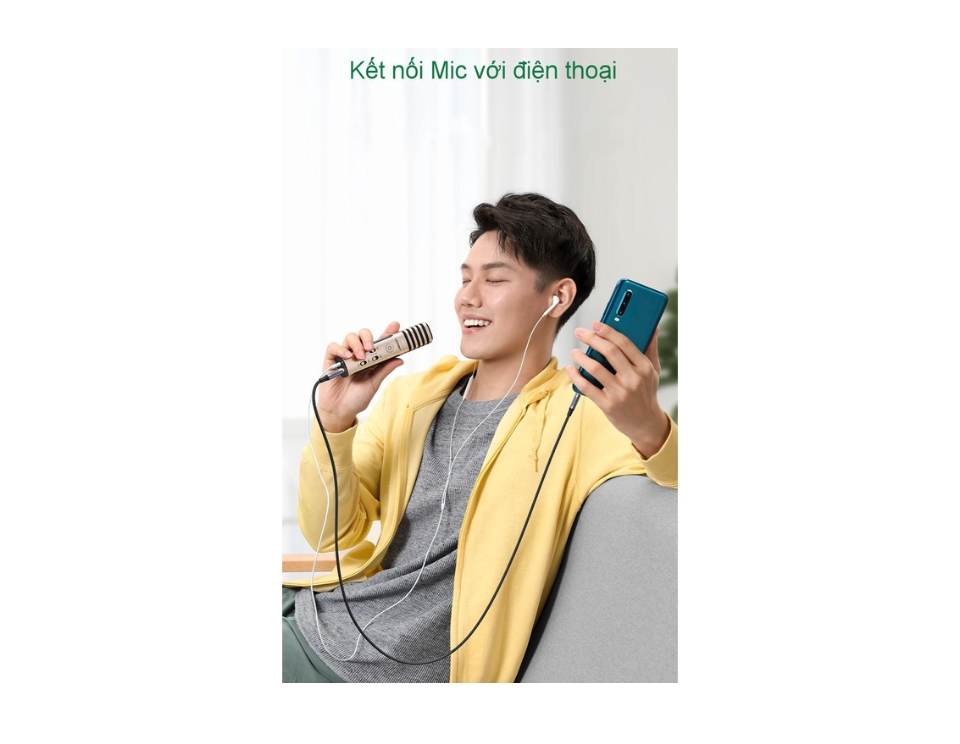 Cáp Audio 3.5mm (M/M) Ugreen ( 1m 10648 , 1.5m 20497 , 2m 20782 , 3m 20785 ) hỗ trợ Mic Chính Hãng