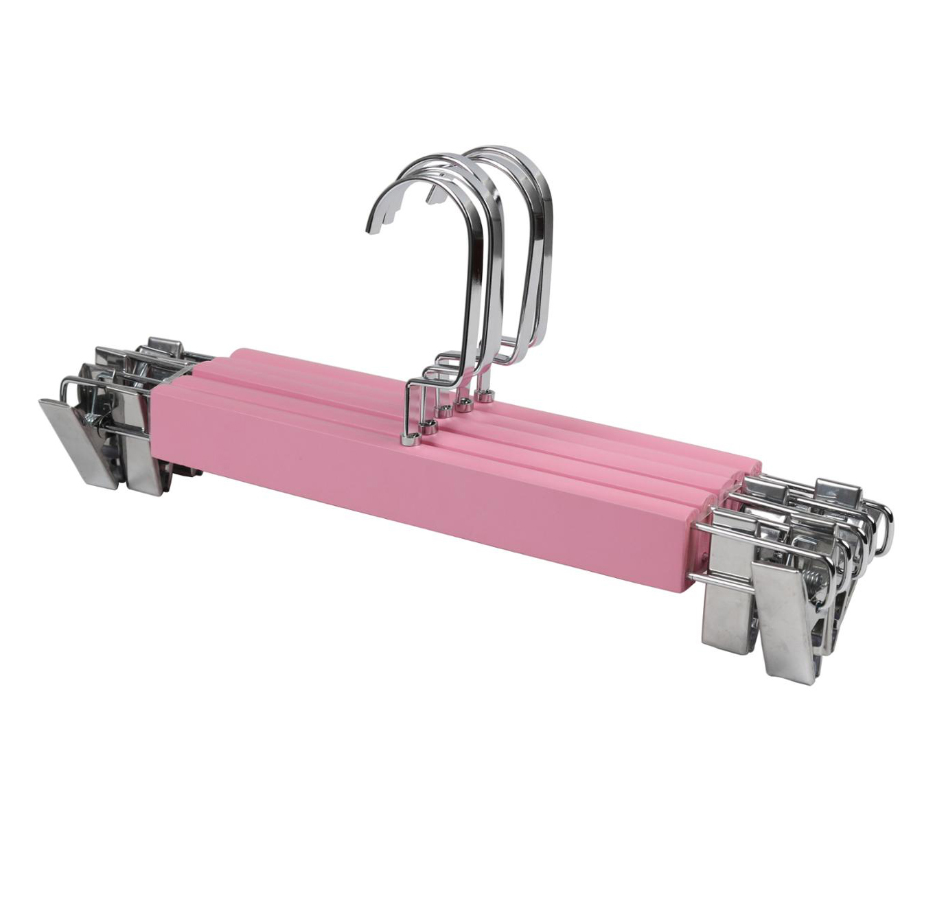 Móc Kẹp Quần Áo Gỗ Hồng 32cm ( Bộ 10 móc )
