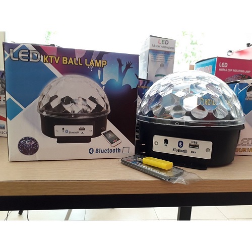 Đèn Led Hình trụ Xoay Pha Lê 7 Màu Cảm Ứng Âm Thanh Xoay 360 Độ, Đèn Vũ Trường, Đèn Quán Bar, Phòng Karaoke