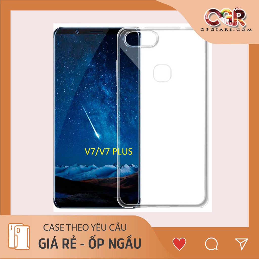 Ốp vivo V7/V7 plus silicon dẻo trong suốt.