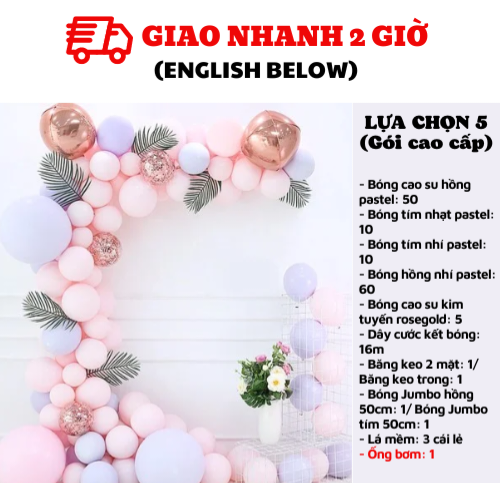 Set bóng trang trí Sinh nhật bé gái BBG04