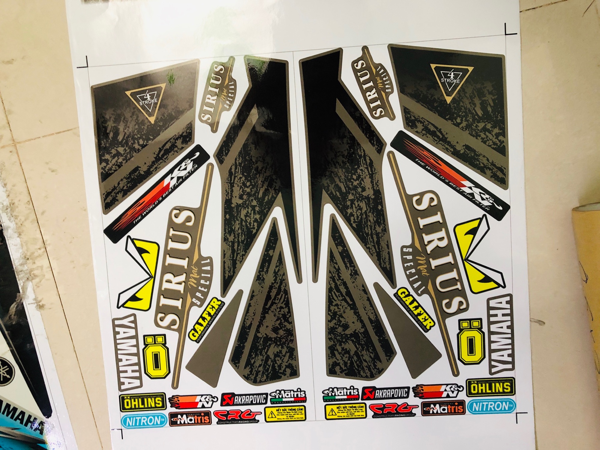 Tem rời Sirius thường 2018 in decal