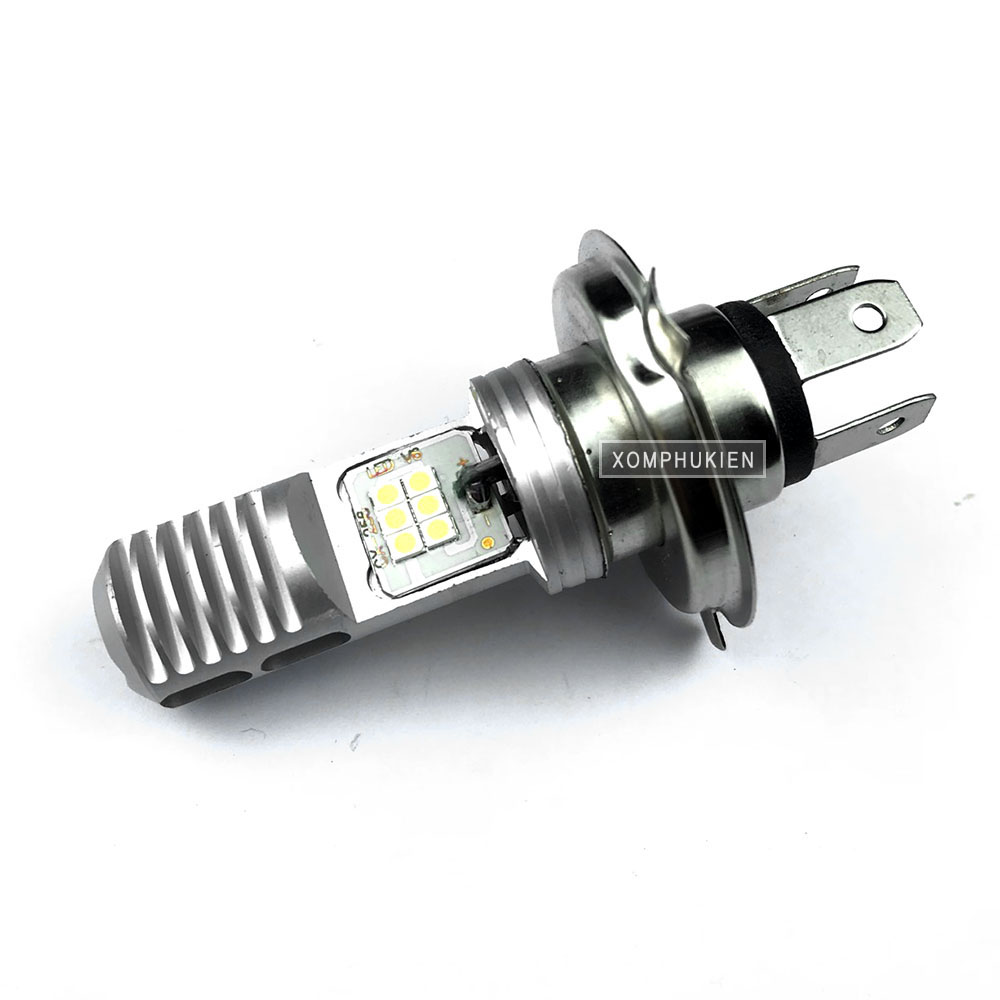 [HCM]Đèn Pha Xe Máy Cob 12 Tim H4 [ Sáng Trắng ]