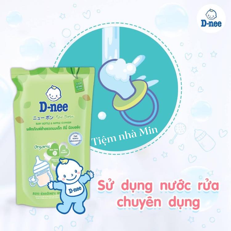 Túi nước giặt Dnee 600ml tem Đại Thịnh - Nước rửa bình sữa Dnee dạng túi 550ml tem Đại Thịnh