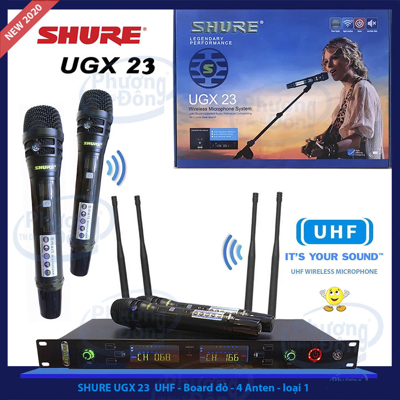 [HCM][ PHIÊN BẢN 2020 ] Micro không dây SHURE UGX-23 4 Enten 4 Sóng Chuẩn Mic Hay Chất Âm Tuyệt Vời Độ Hút Tốt Mềm Mạirất đẹp và lịch sự tiếng rõ sáng Phiên Bản Nâng Cấp UGX21 UGX20 Mới Nhât Bắt Sóng UHF Xa