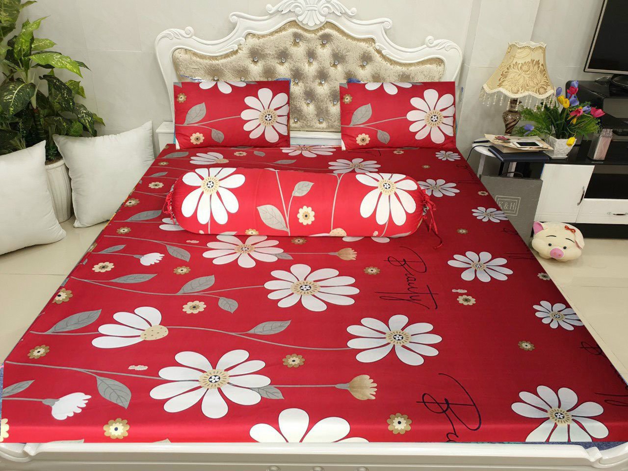 GA THUN HÀN QUỐC 4 MÓN(GA + 1 VỎ GỐI ÔM + 2 VỎ GỐI NẰM)