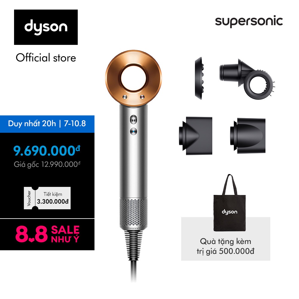 Máy sấy tóc Dyson Supersonic HD15 (Xám/Vàng Đồng)
