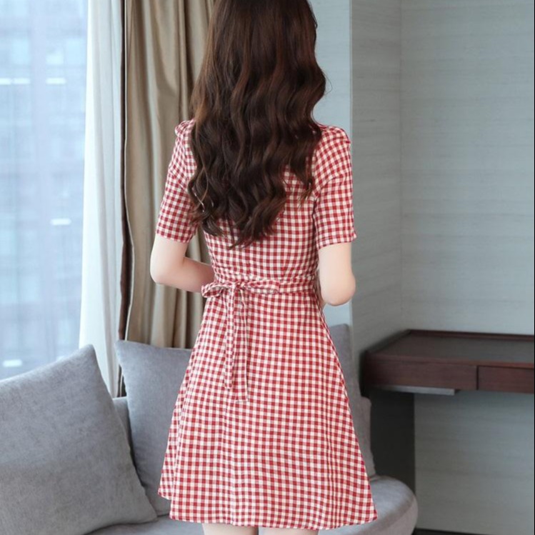 [HCM]Đầm Caro Form Chữ A - New Thoi Trang