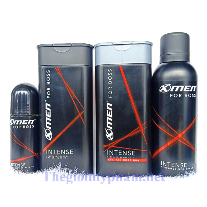 Combo Xmen For Boss Intense: Dầu Gội 180g + Sữa Tắm 180g + Xịt 150ml + Lăn 50ml
